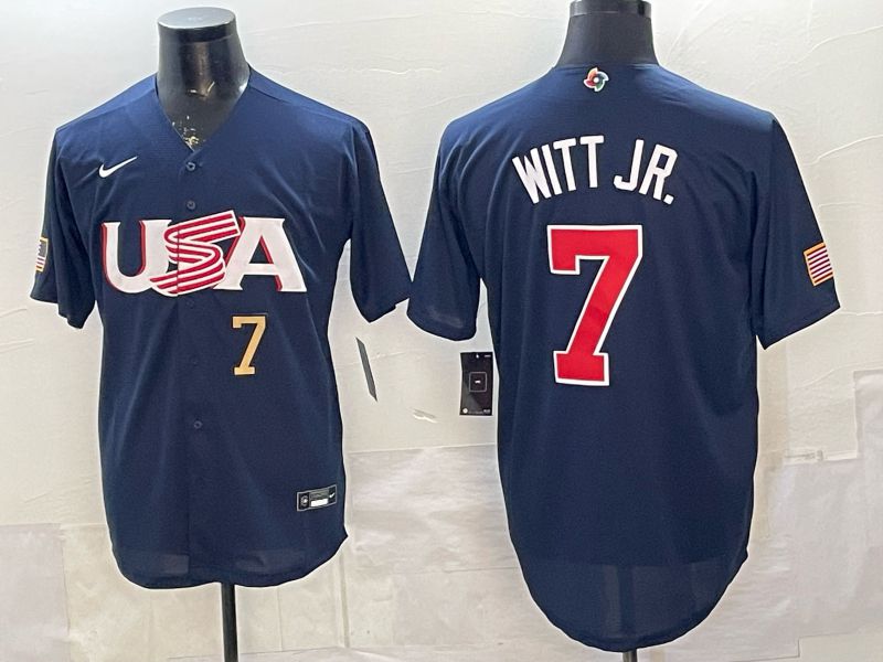 Men 2026 World Cub USA #7 Witt jr blue Nike MLB Jersey style 05->more jerseys->MLB Jersey